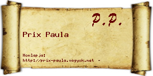 Prix Paula névjegykártya